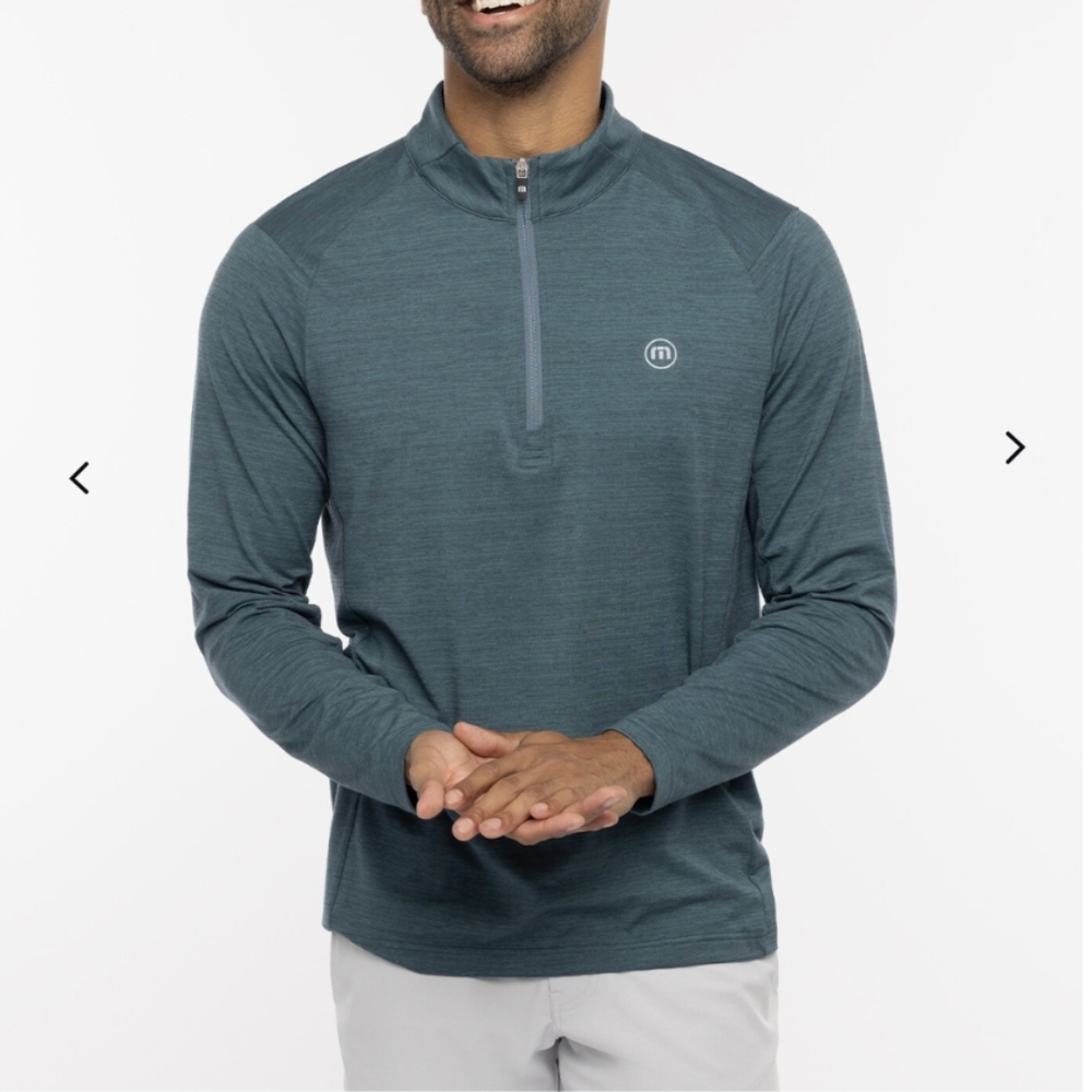 TravisMathew's Fresh Energy Quarter Zip Gray Men's Small